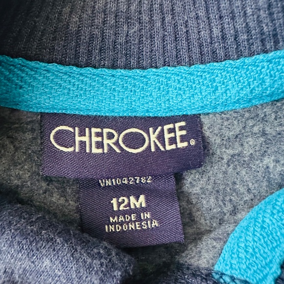 Cherokee 12 Months Baby Boy Pullover Sweater Rock Star Academy NWT Blue - Picture 2 of 2